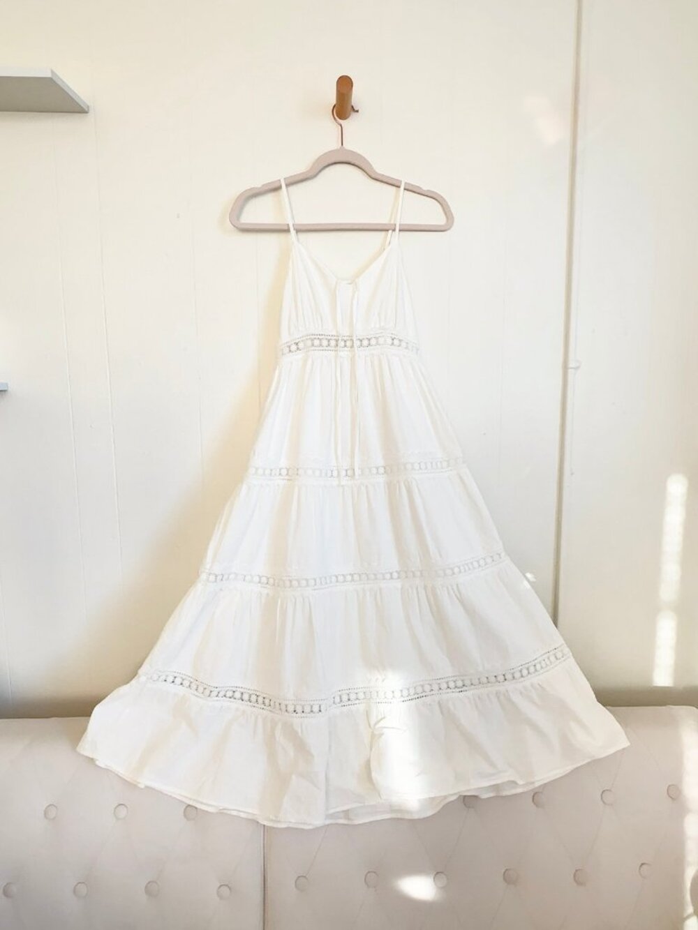 ARCHIVE 100% Cotton Tiered Maxi Dress - Sculpted Boutique Silhouette - S
